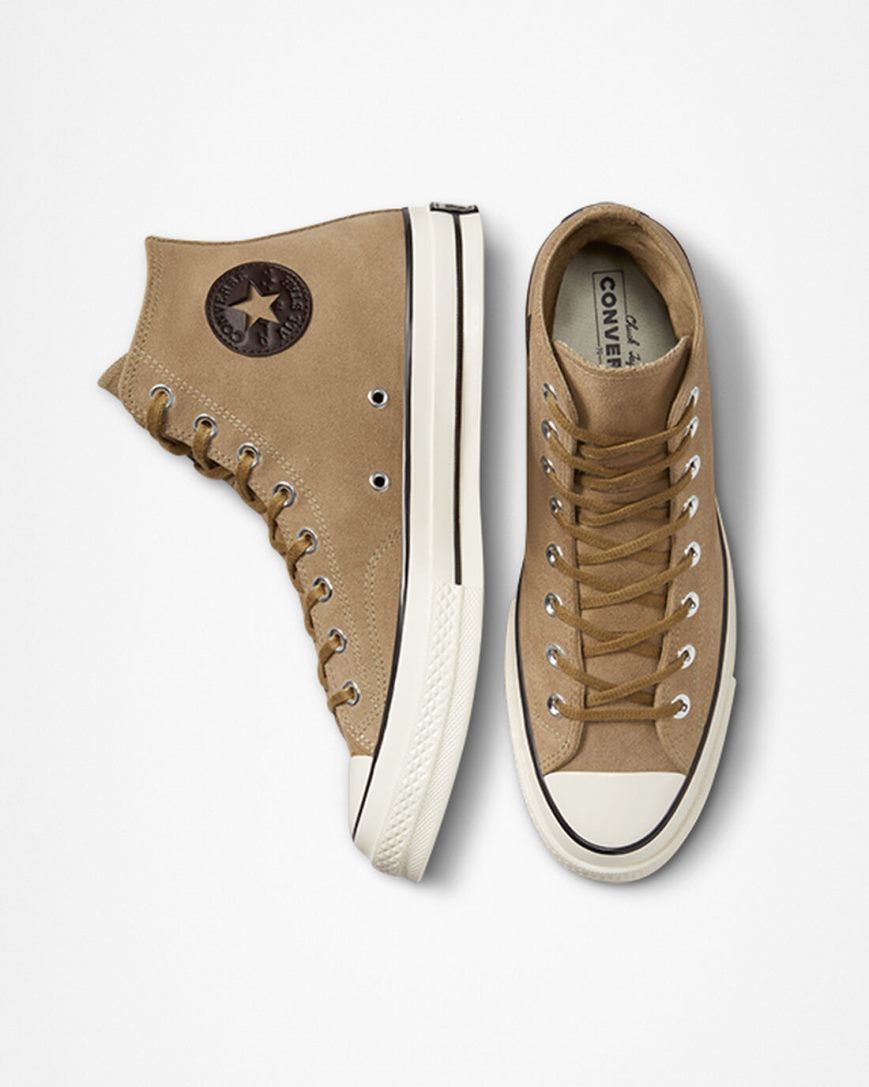 Women's Converse Chuck 70 Suede High Top Shoes Brown / Black | AU 834C0M